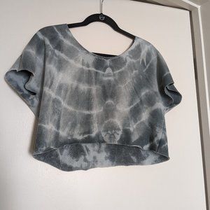 ALO Scoop Neck Tie-Dye Cropped Fleece Lined Top (Size: M)